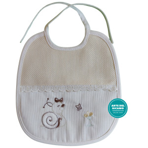 Baby Bib - Cream - My Baby with Snail